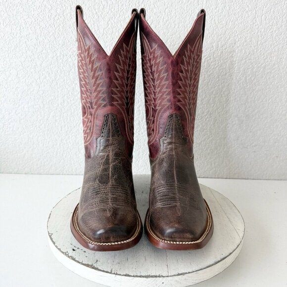 Rod Patrick Womens Cowboy Boots 10A Brown Western Cowgirl Mid Calf Blunt Toe - Picture 7 of 15